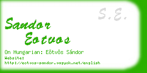 sandor eotvos business card