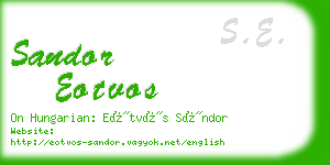 sandor eotvos business card